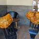 beyond meat and real orange chicken on forks
